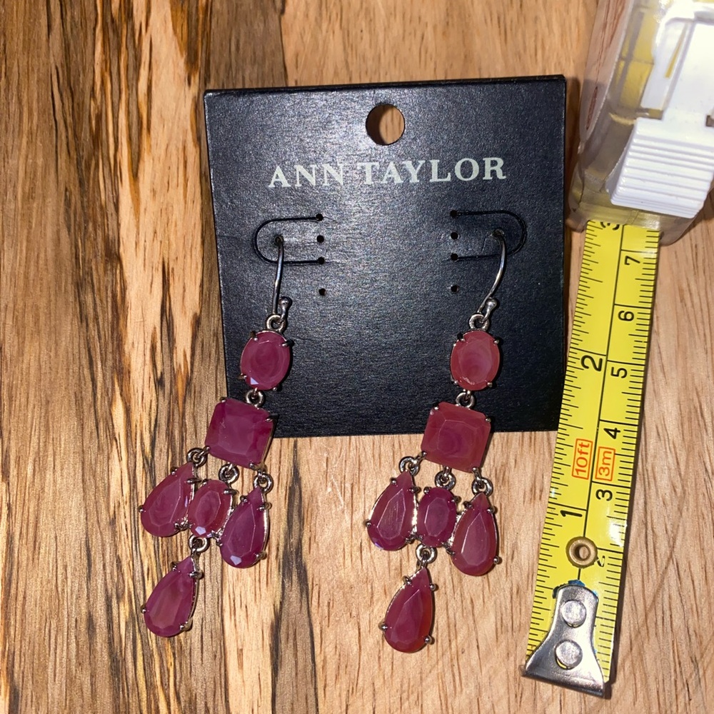 Chandelier earrings silver and purple